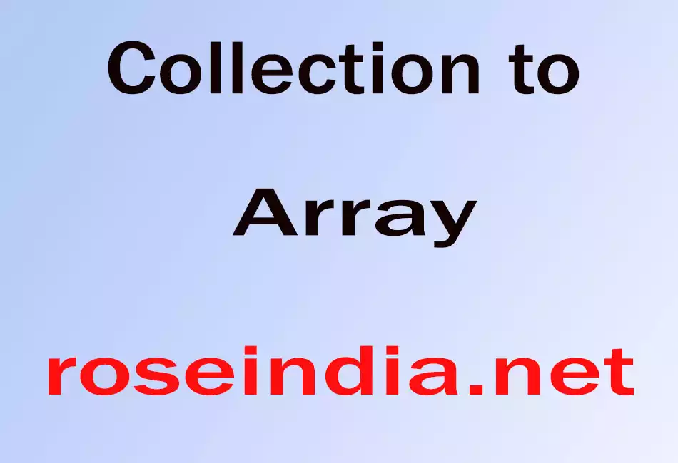 Collection to Array