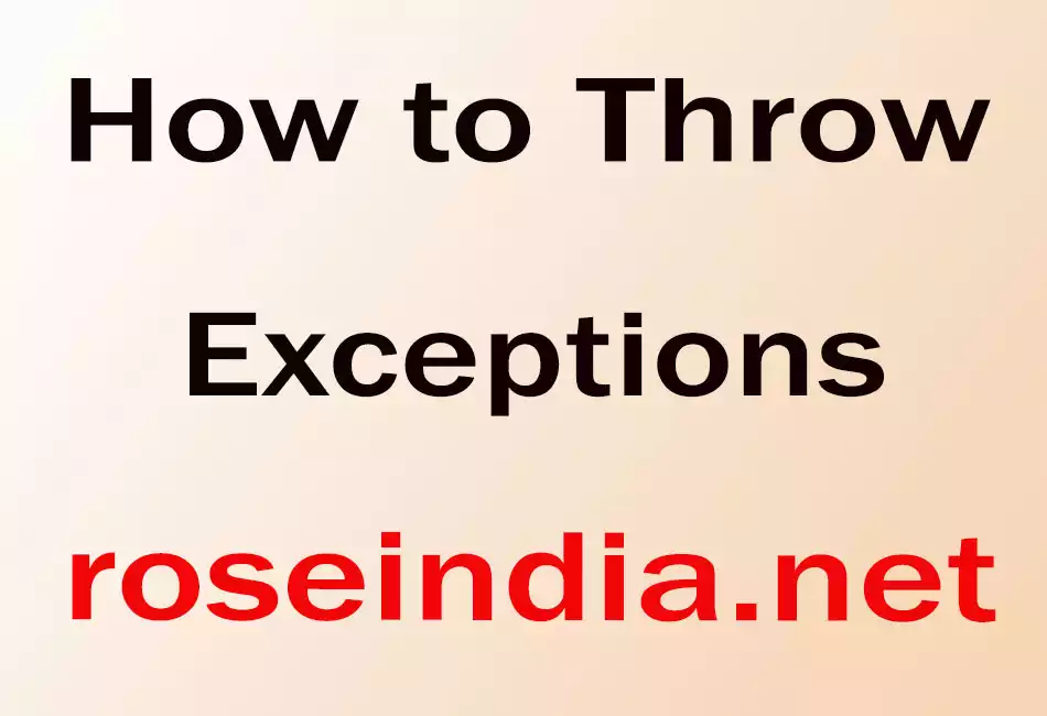 How to Throw Exceptions