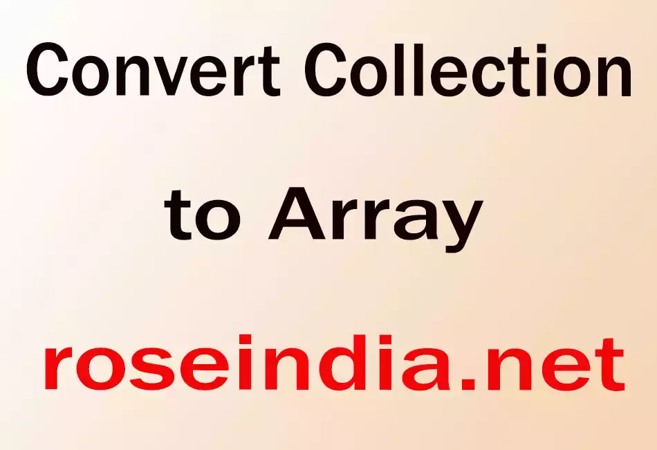 Convert Collection to Array