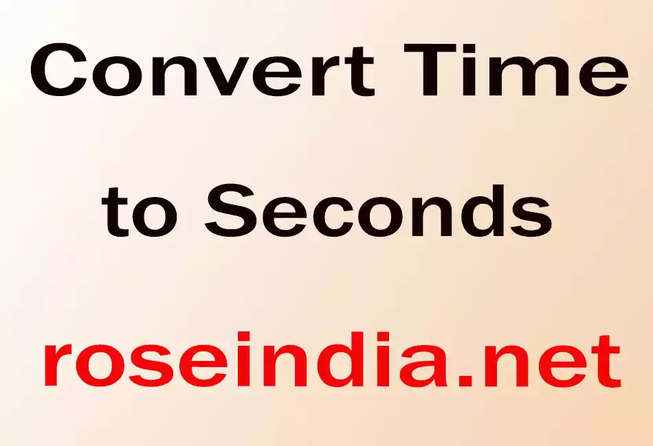 Convert Time to Seconds