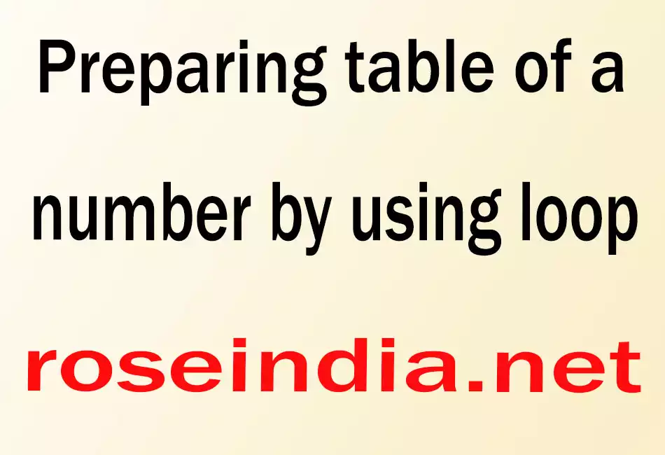 Preparing table of a number by using loop