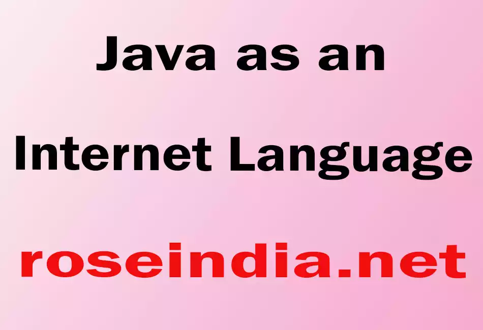 Java as an Internet Language