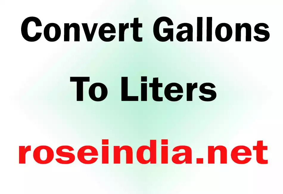 Convert Gallons To Liters