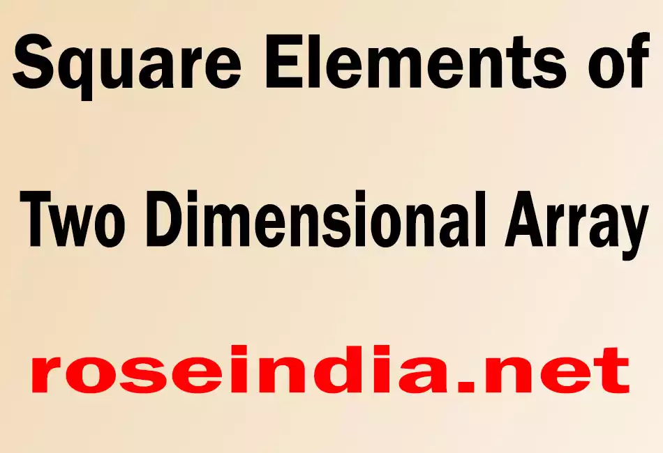 Square Elements of Two Dimensional Array