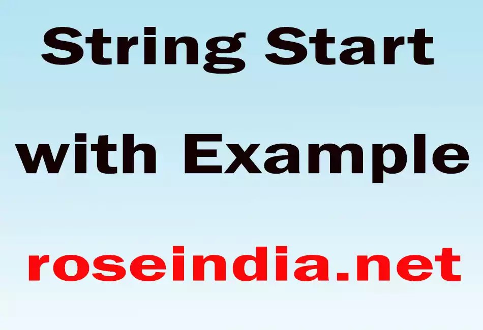 String Start with Example