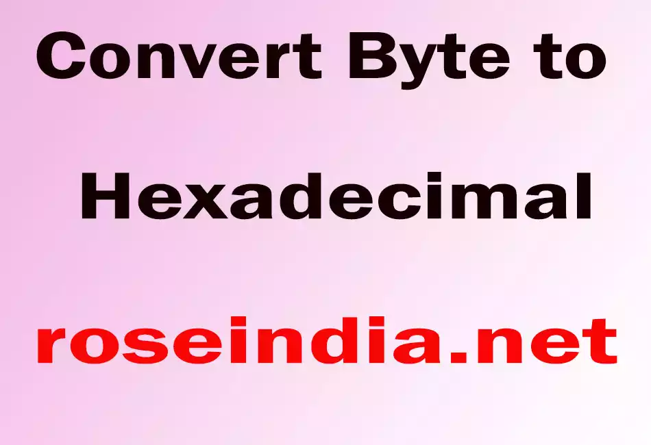 Convert Byte to Hexadecimal