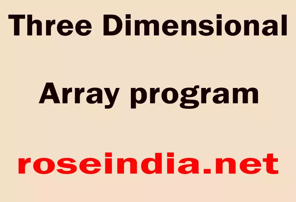 Three Dimensional Array program