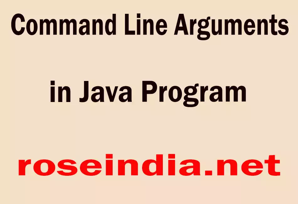 Command Line Arguments in Java Program