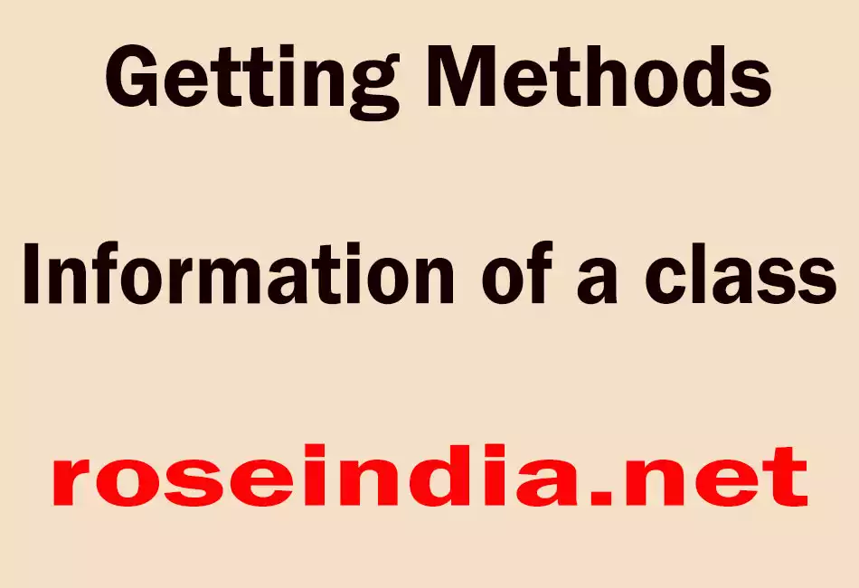 Getting Methods Information of a class