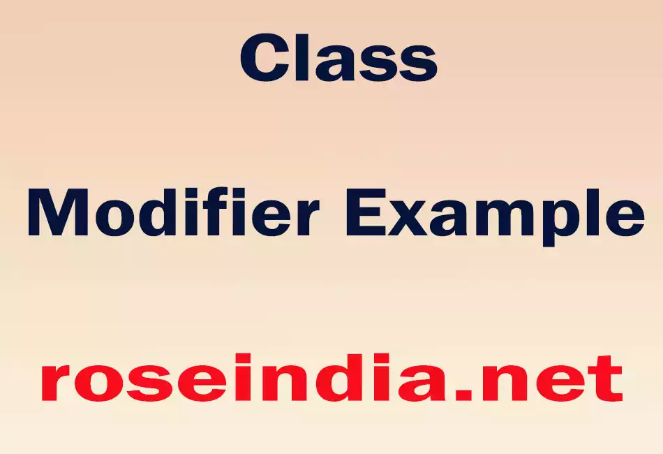 Class Modifier Example