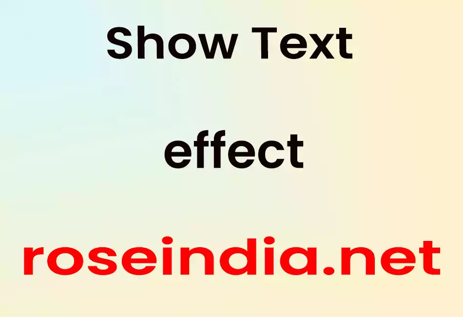 Show Text effect