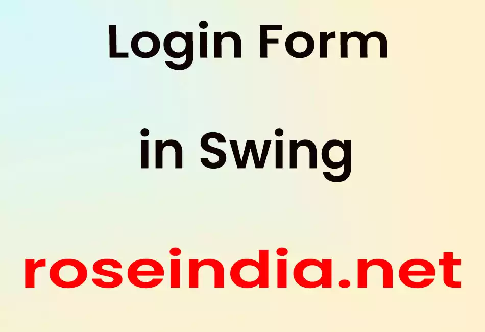 Login Form in Swing