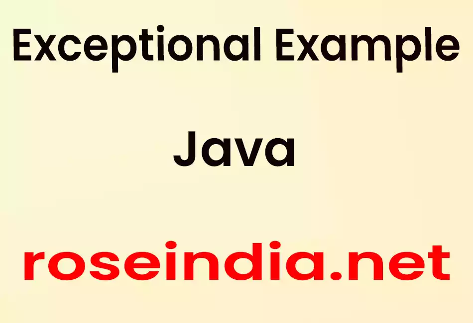 Exceptional Example in Java
