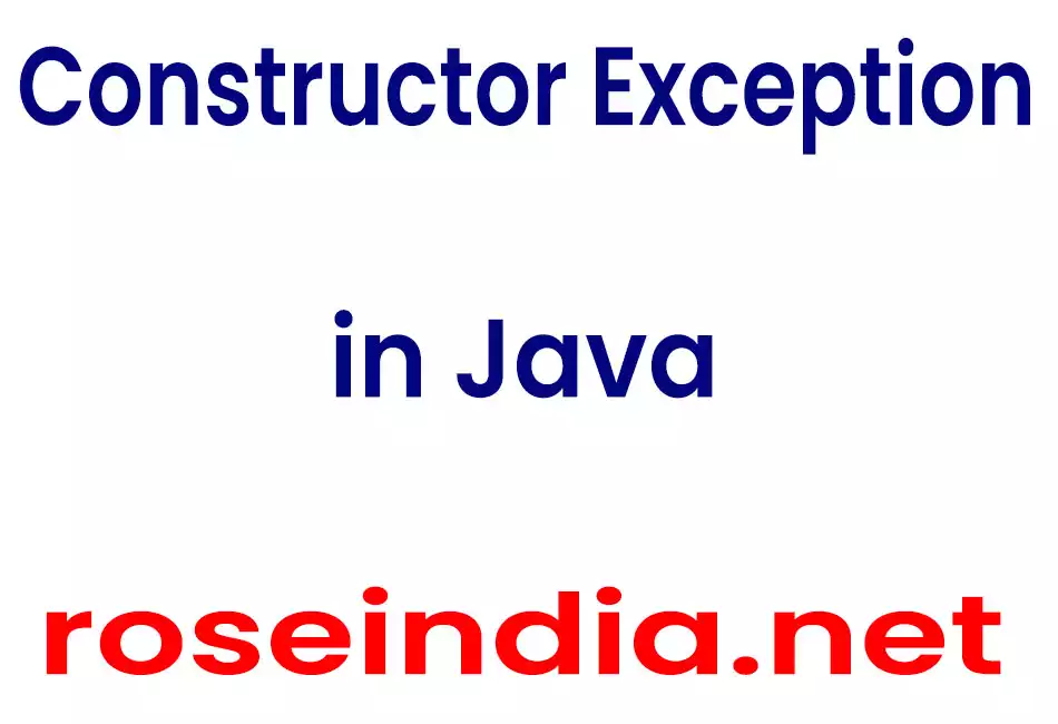 Constructor Exception in Java