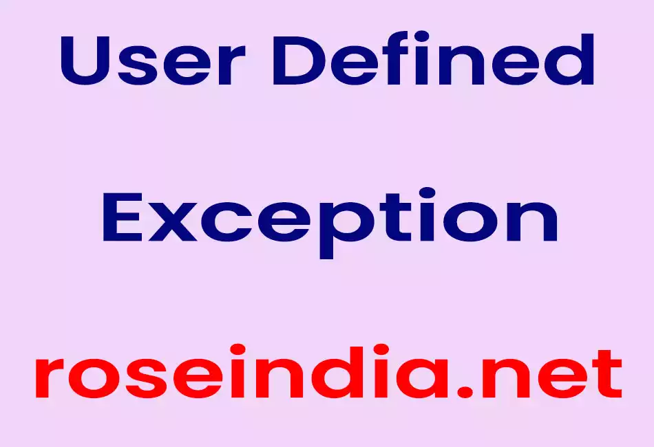User Defined Exception