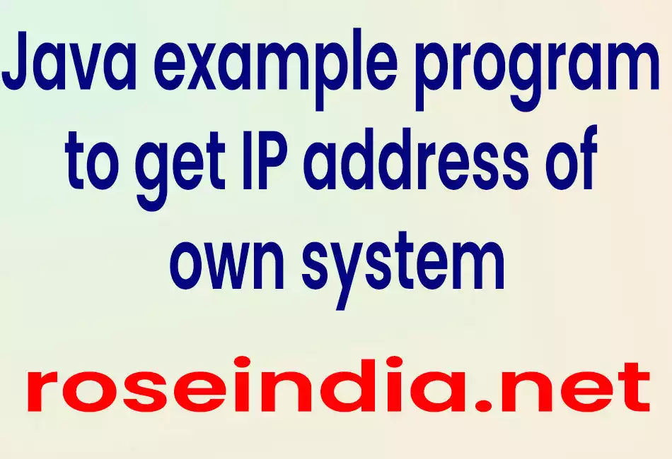  Java example program to get IP address of own system
