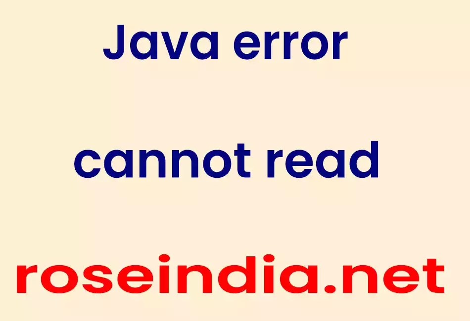 Java error cannot read