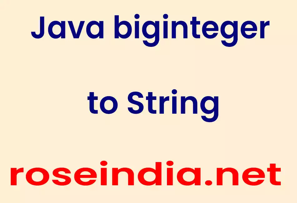 Java biginteger to String