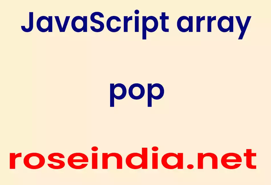 JavaScript array pop