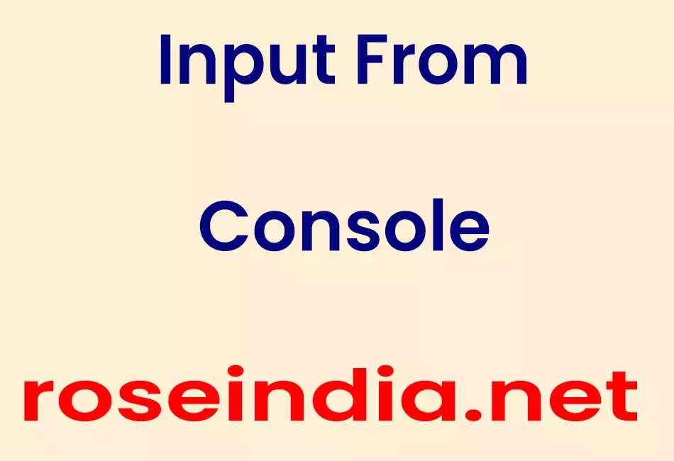 Input From Console