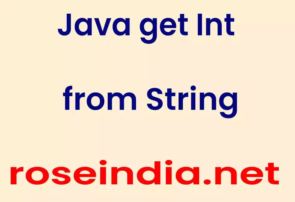 Java get Int from String