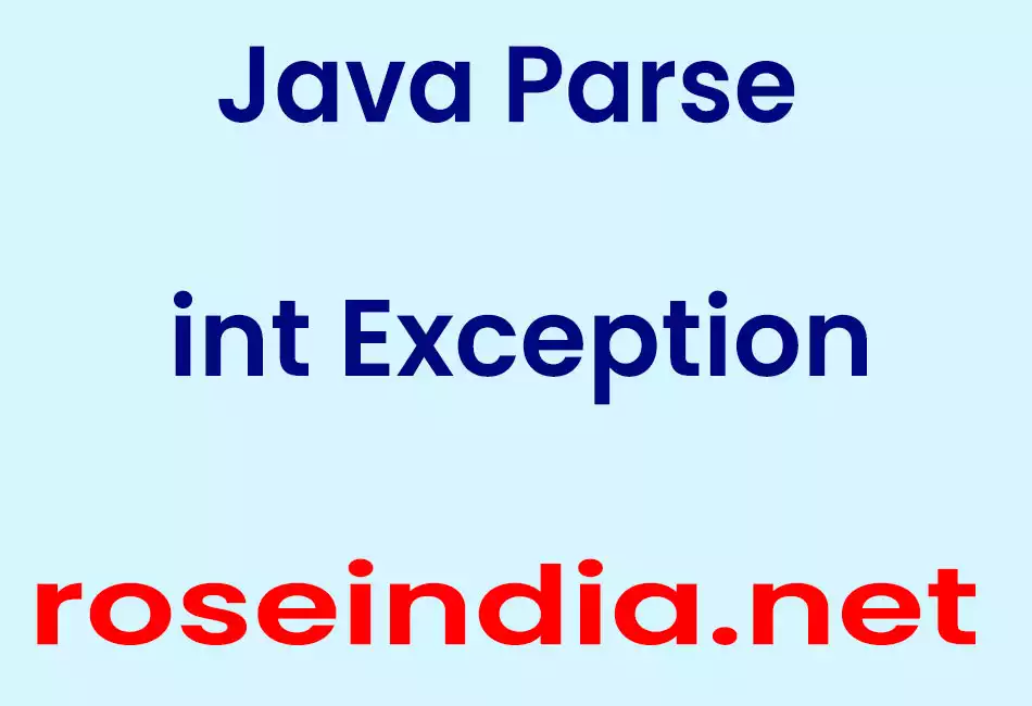 Java Parse int Exception