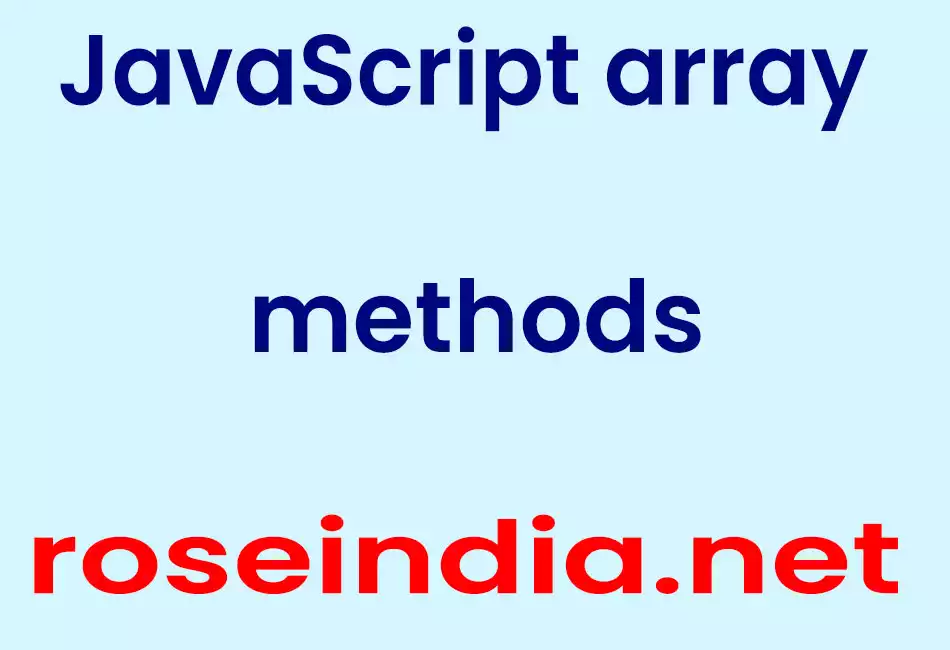 JavaScript array methods