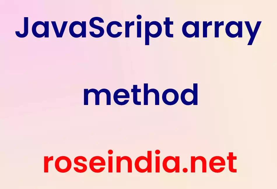 JavaScript array method