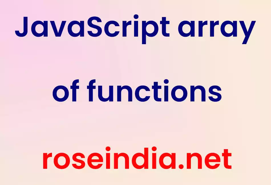JavaScript array of functions