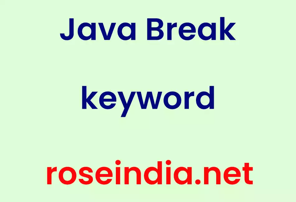 Java Break keyword