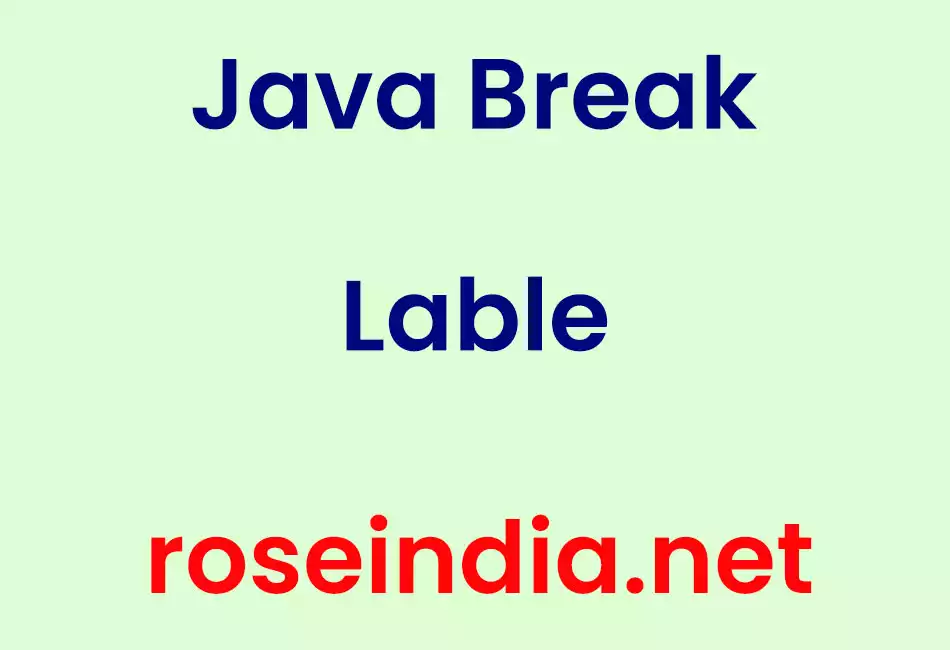 Java Break Lable