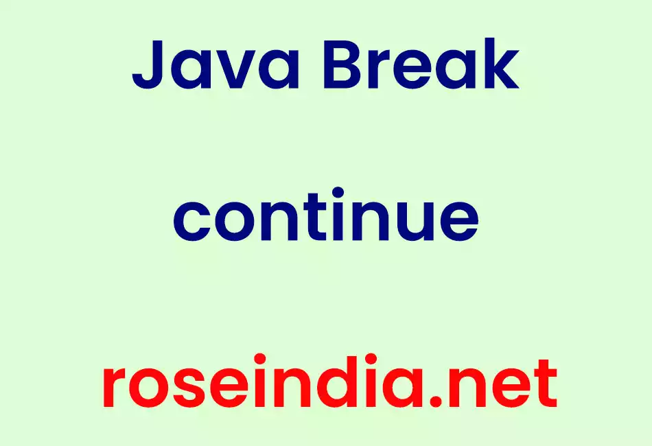 Java Break continue