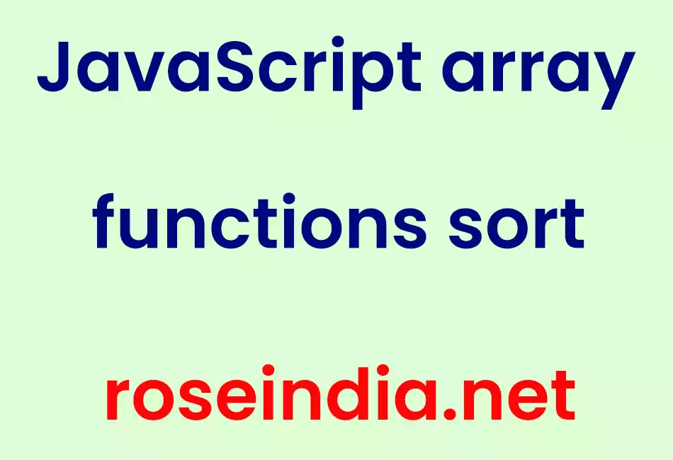 JavaScript array functions sort
