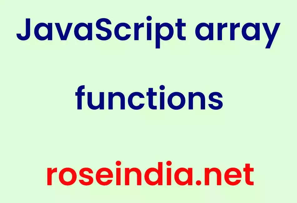 Javascript array functions