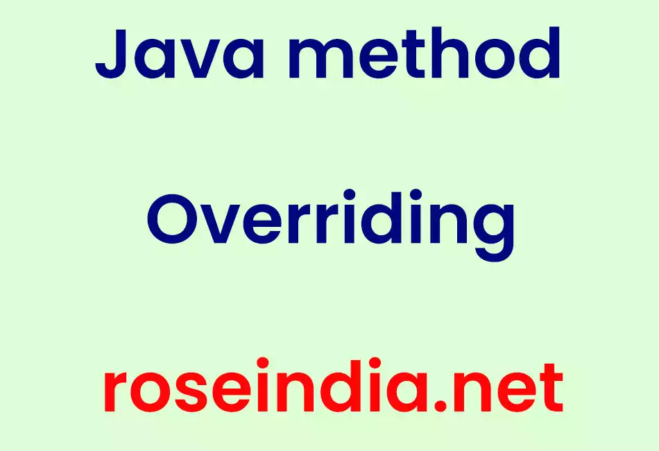 Java method Overriding