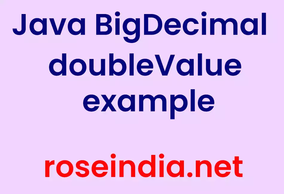 Java BigDecimal doubleValue example