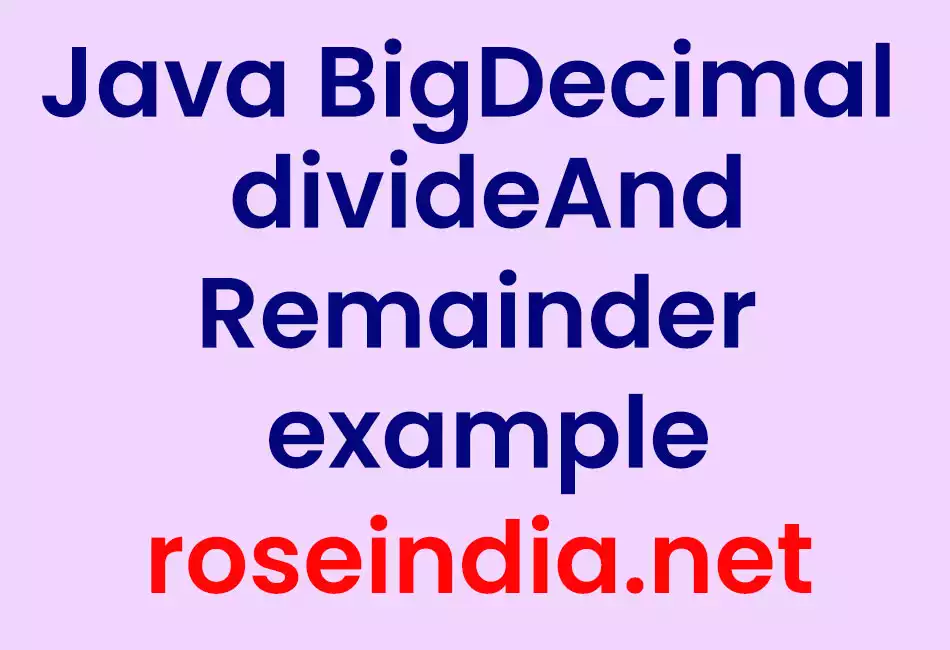 Java BigDecimal divideAndRemainder example