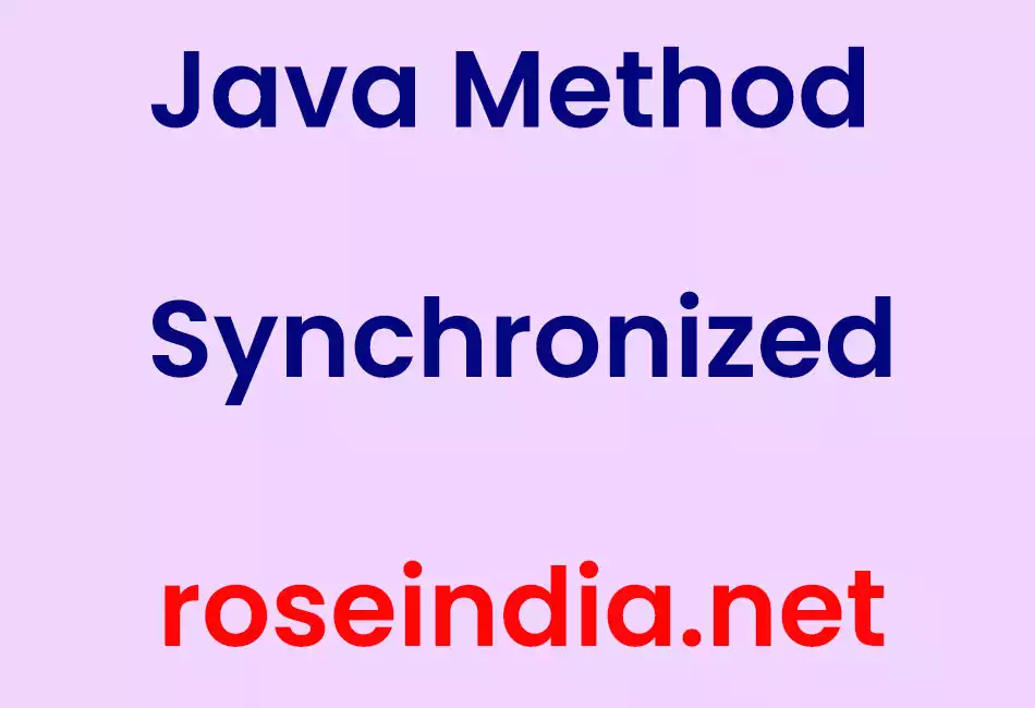 Java Method Synchronized