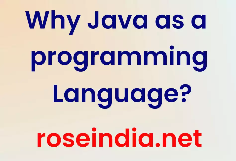 Why Java as a programming Language?