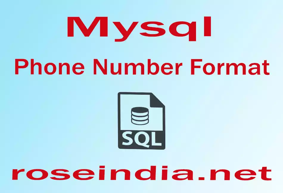 Mysql Phone Number Format