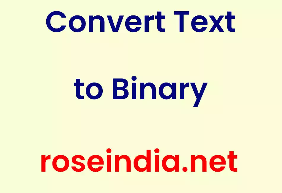 Convert Text to Binary