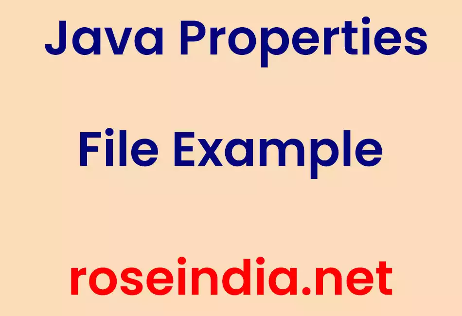 Java Properties File Example 