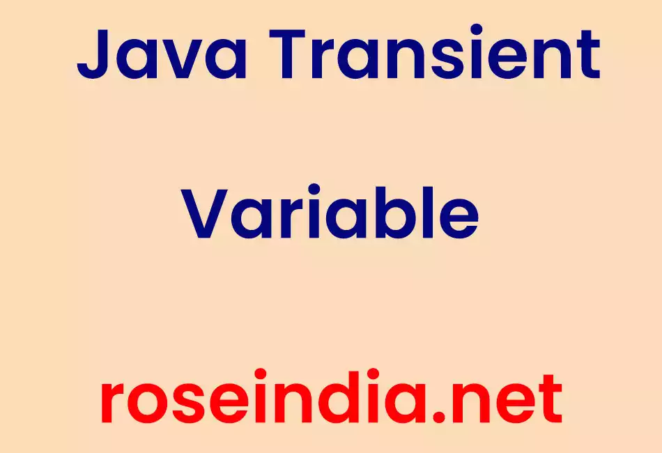 Java Transient Variable 