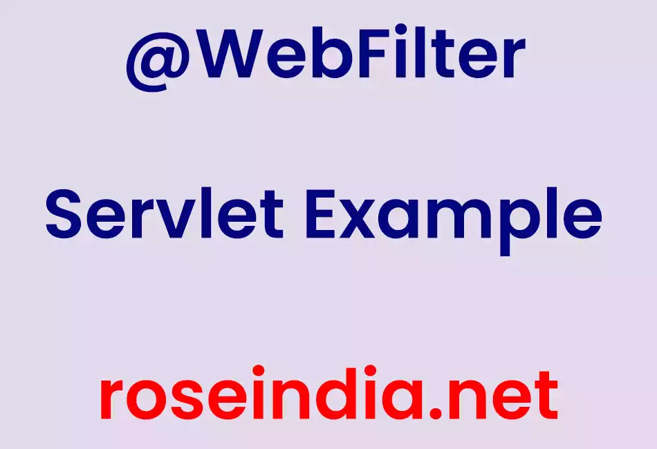 @WebFilter Servlet Example