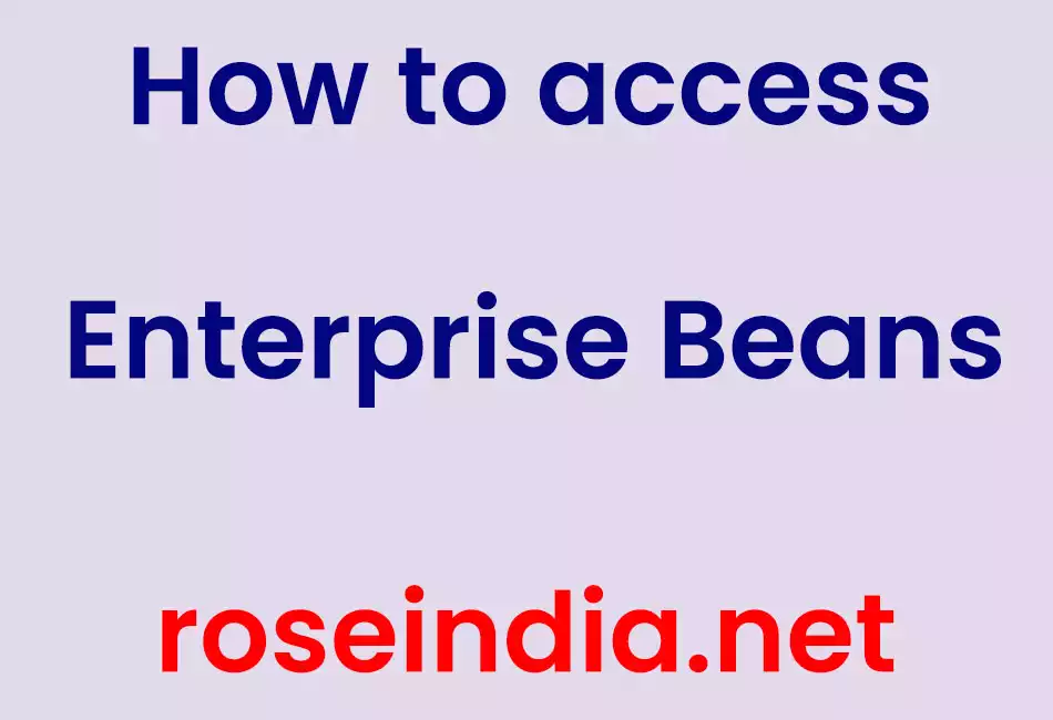 How to access Enterprise Beans