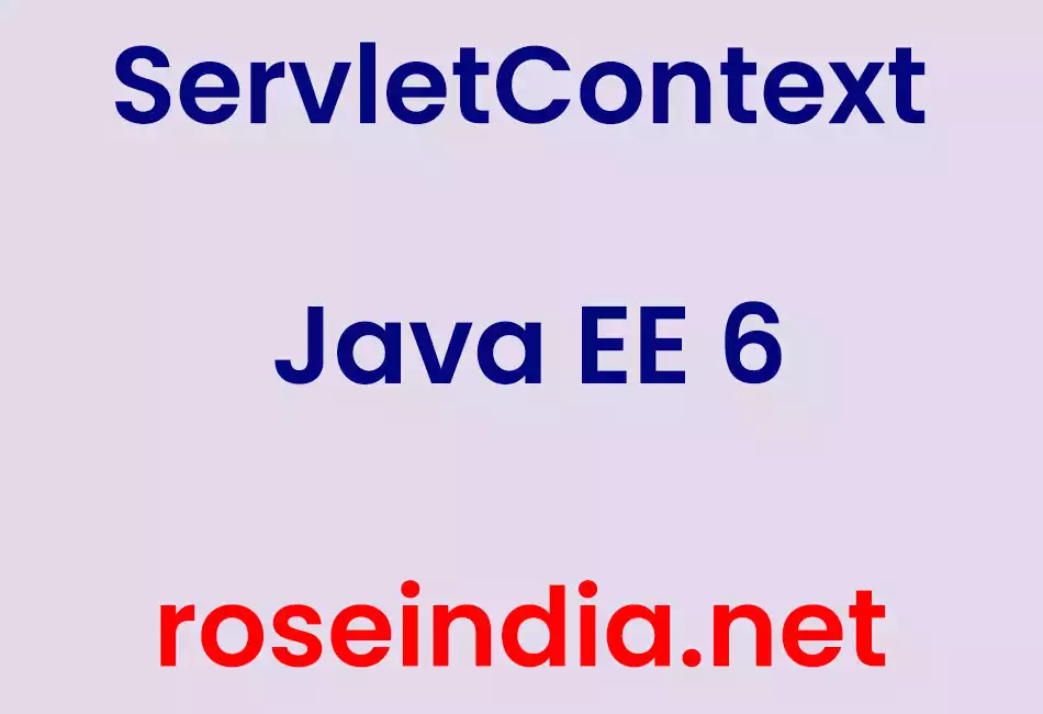 ServletContext Java EE 6