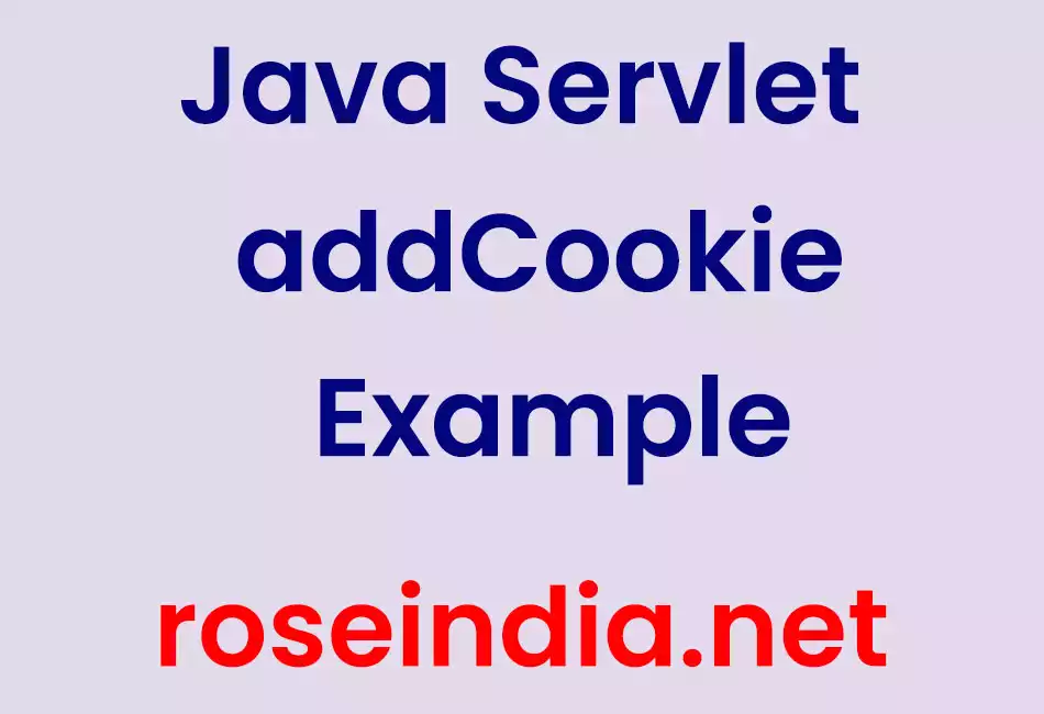 Java Servlet addCookie Example