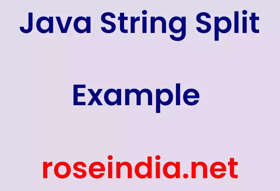 Java String Split Example