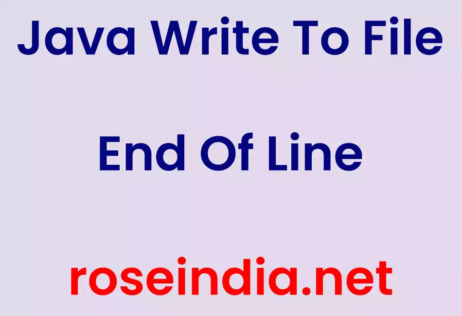 Java Write To File End Of Line