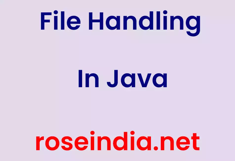 File Handling In Java